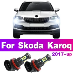 2X LED Car Fog Light Auto Lamp Bulbs For Skoda Karoq 2017 2018 2019 2020 2021 2022 2023 Accessory