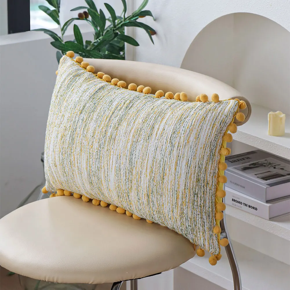 Decorative Ball Edge Cushion Cover Living Room Funda Cojines De 30x50 Pillowcase Nordic Style Home Decor Throw Pillow Cover Sofa