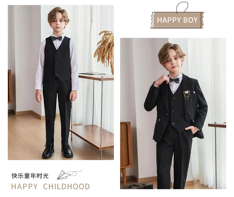 Kinderanzüge, Britische Gentlemen-Anzüge für Jungen, Geburtstagsanzüge für Jungen, Blazer für Blumenjungen bei Hochzeiten, Kostüme für Klavierauftritte A5045 – Detail 11
