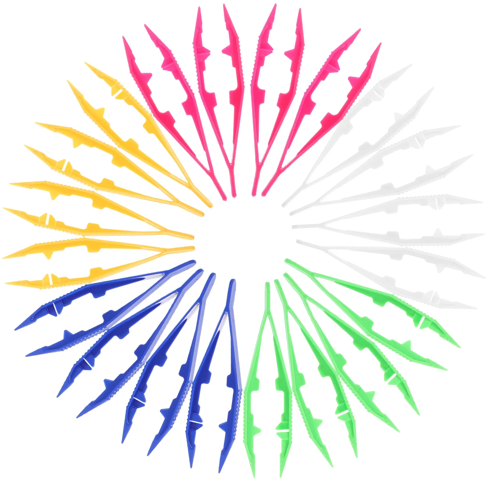 

Набор из 20 пластиковых пинцетов с эргономичными нескользящими ручками и плоскими кончиками для рукоделия, изготовления украшений, работы с бусинами, инструменты для детей