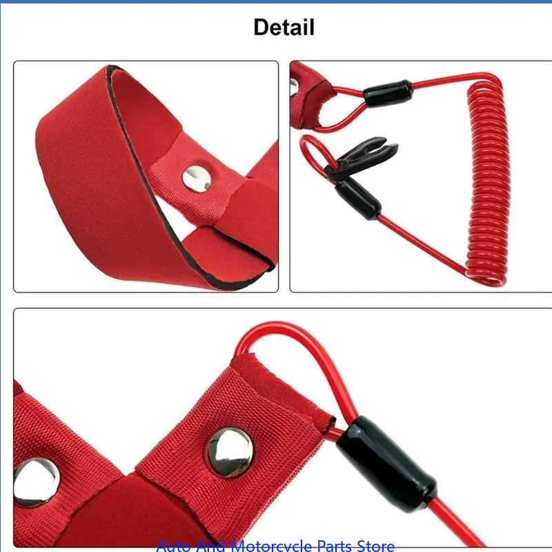 

P9FD Emergency Engine Cutoff Lanyard Tether Rope Quick Release Waterproof For Watercrafts Boat Safe Rope With Carabiner Clip
