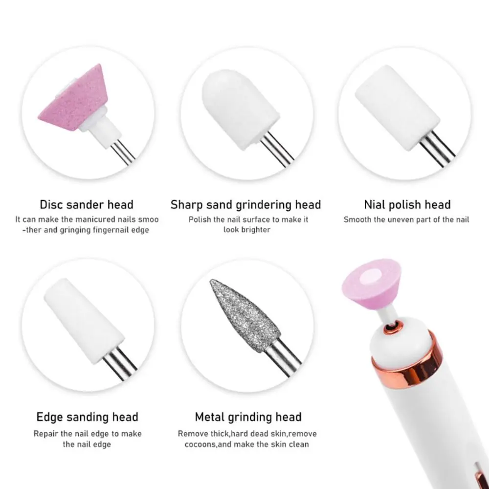 USB Electric Nail Grinder 2nd Gear Multifunctional Nail Polishing Machine With LED Light Gel Remove