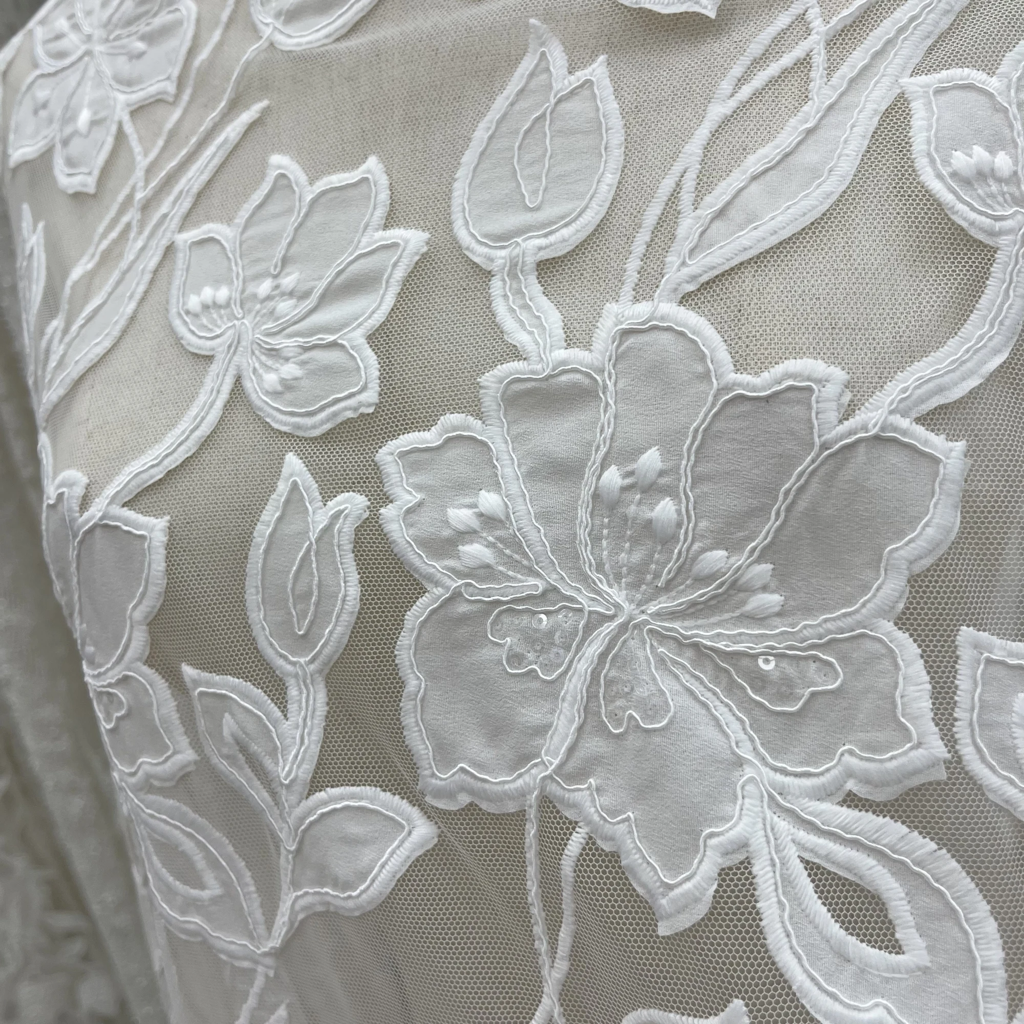 Premium Feeling Sequin Embroidery Suitable For Wedding Bridal Wear Private Customized Clothing Design