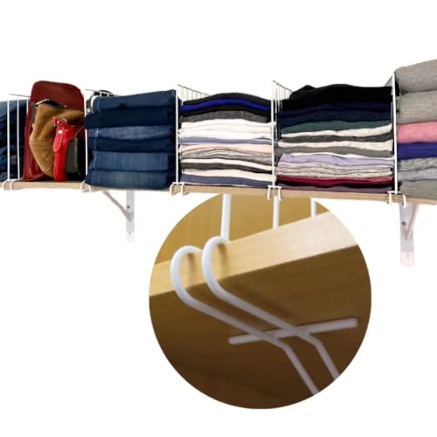 

Evelots s for, 8 Pack Closet Organizers and Storage for Clothes, Purse, Pantry - No Crack Solid Steel Construction-12 Inch Tall