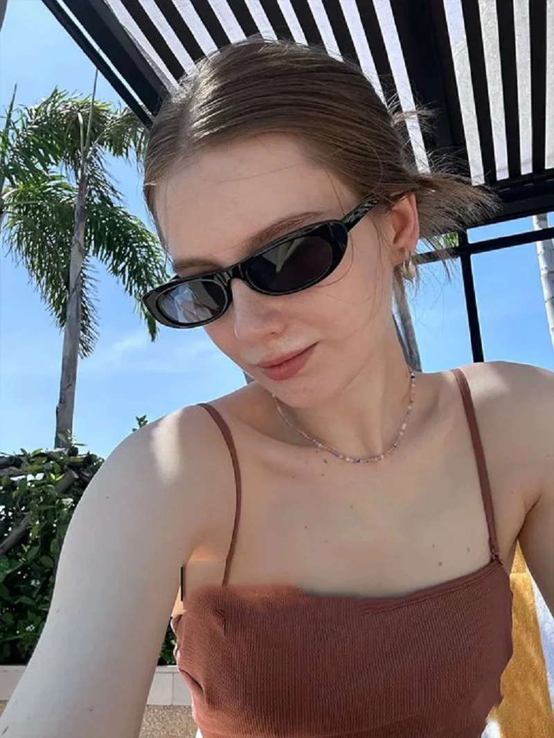 

Модные черные солнцезащитные очки «кошачий глаз» 2024, женские брендовые узкие оправы, прямоугольные оттенки, маленькие очки, мужские солнцезащитные очки, женские и мужские UV400