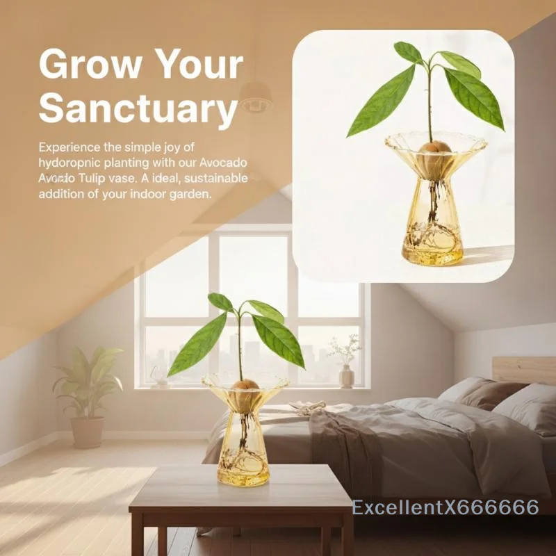 Vertical Striped Colored Glass Hydroponic Vase Clear Terrarium Ornament Ideal Housewarming Gift