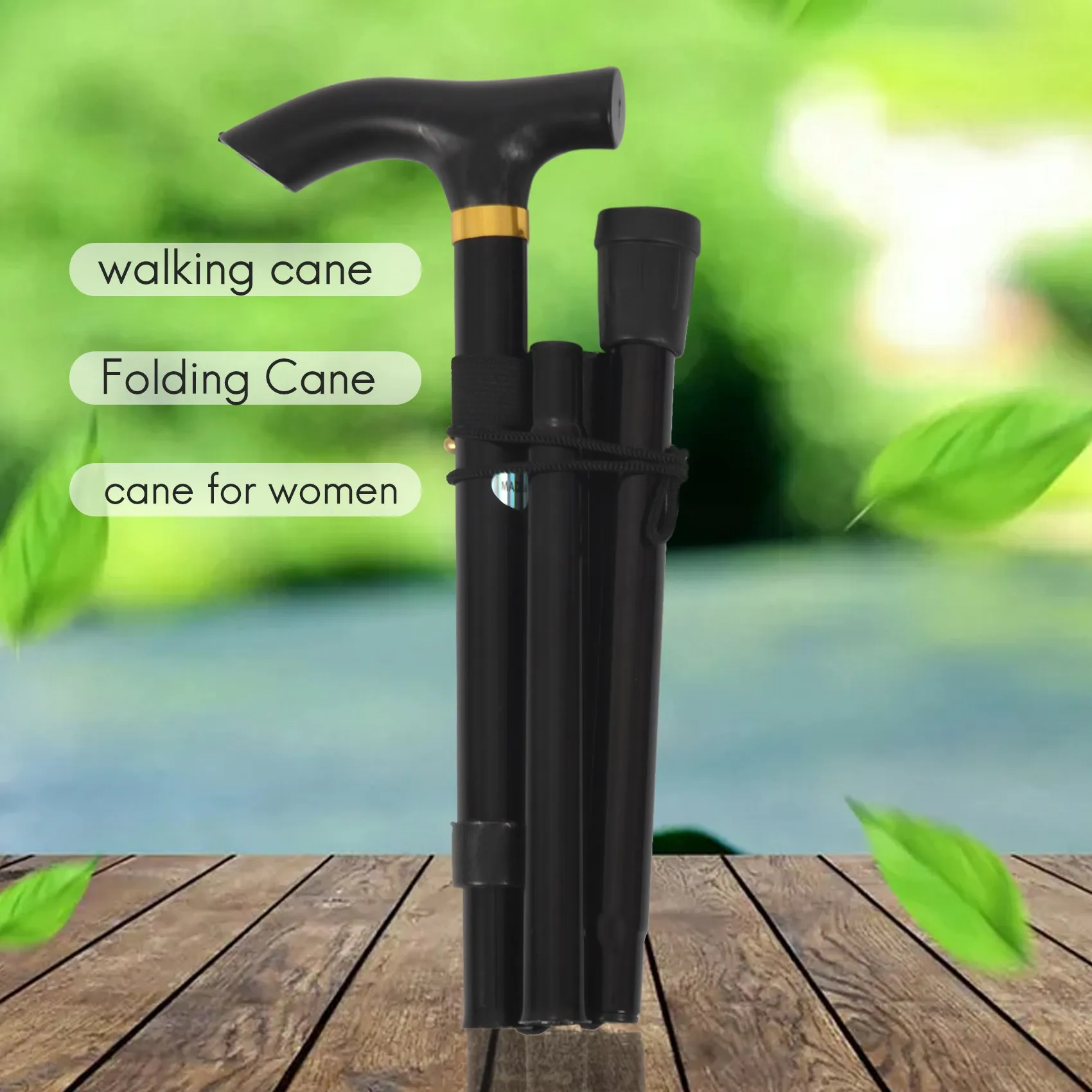 Folding Cane Adjustable Collapsible with Ligh Walking Stick Perfect Daily Living Aid for Limited Mobility
