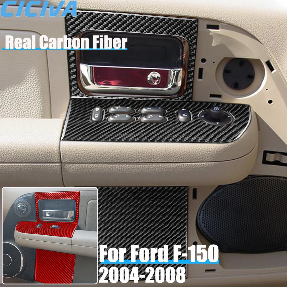 

Real Carbon Fiber Car Accessories Door Decorative Panel Set Trim Cover Soft Sticker For Ford F150 FX4 2004 2005 2006 2007 2008