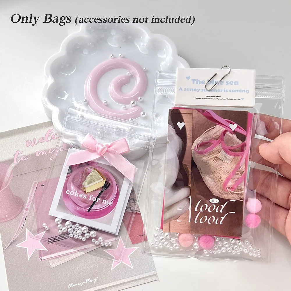 10PCS Transparent PVC Small Card Protective Bag Self-sealed Waterproof Gift Bags Idol Photo Card Holder Jewelry Storage Bag