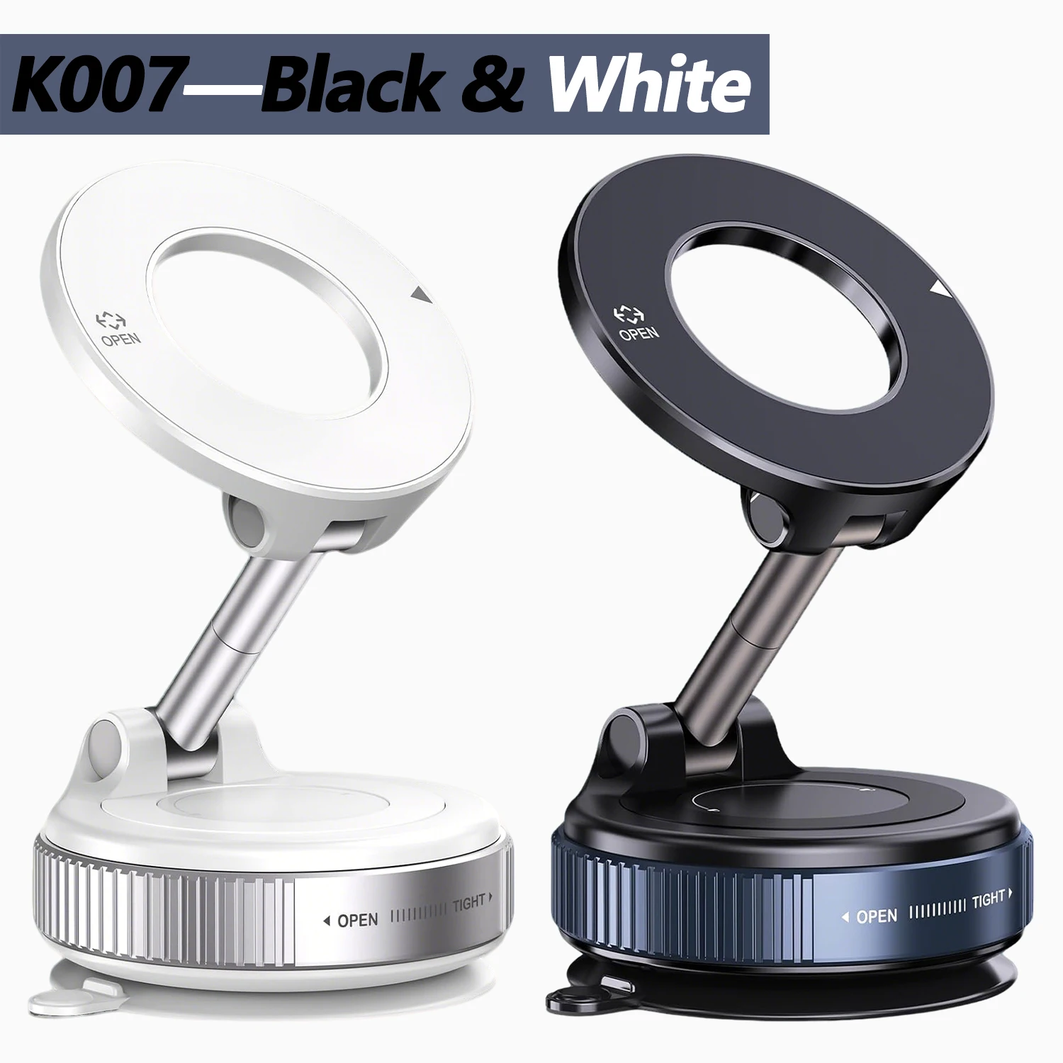 K007/K009 Starker magnetischer Autotelefonhalter, faltbares Design 360° ° Verstellbare Vakuumhalterung für den universellen Einsatz im Auto/Schreibtisch/Badezimmer