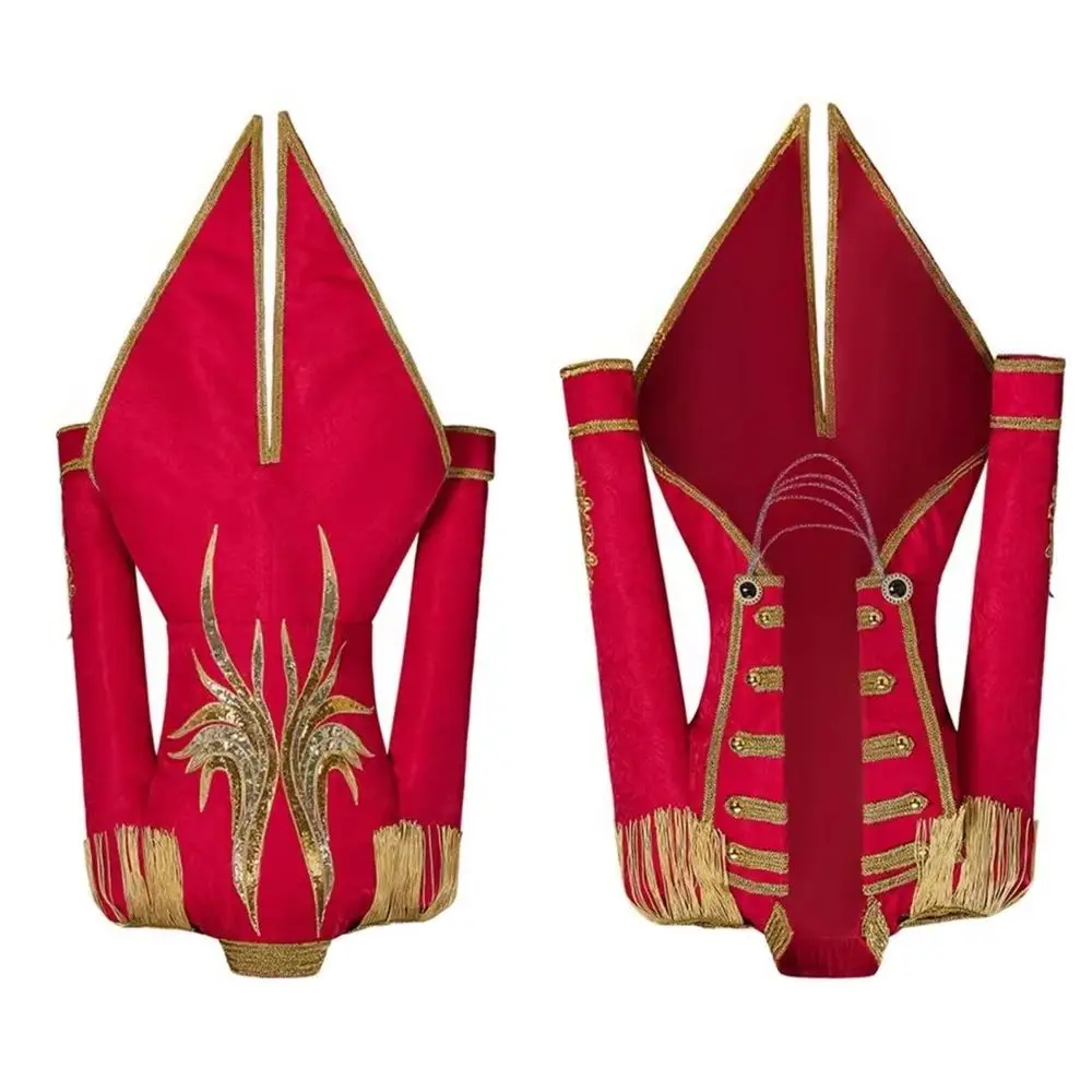 

Medieval Women Royal Military Cosplay Red Jacket Soldier Royal Guard Honor Guard Party Trumpet Team Costume