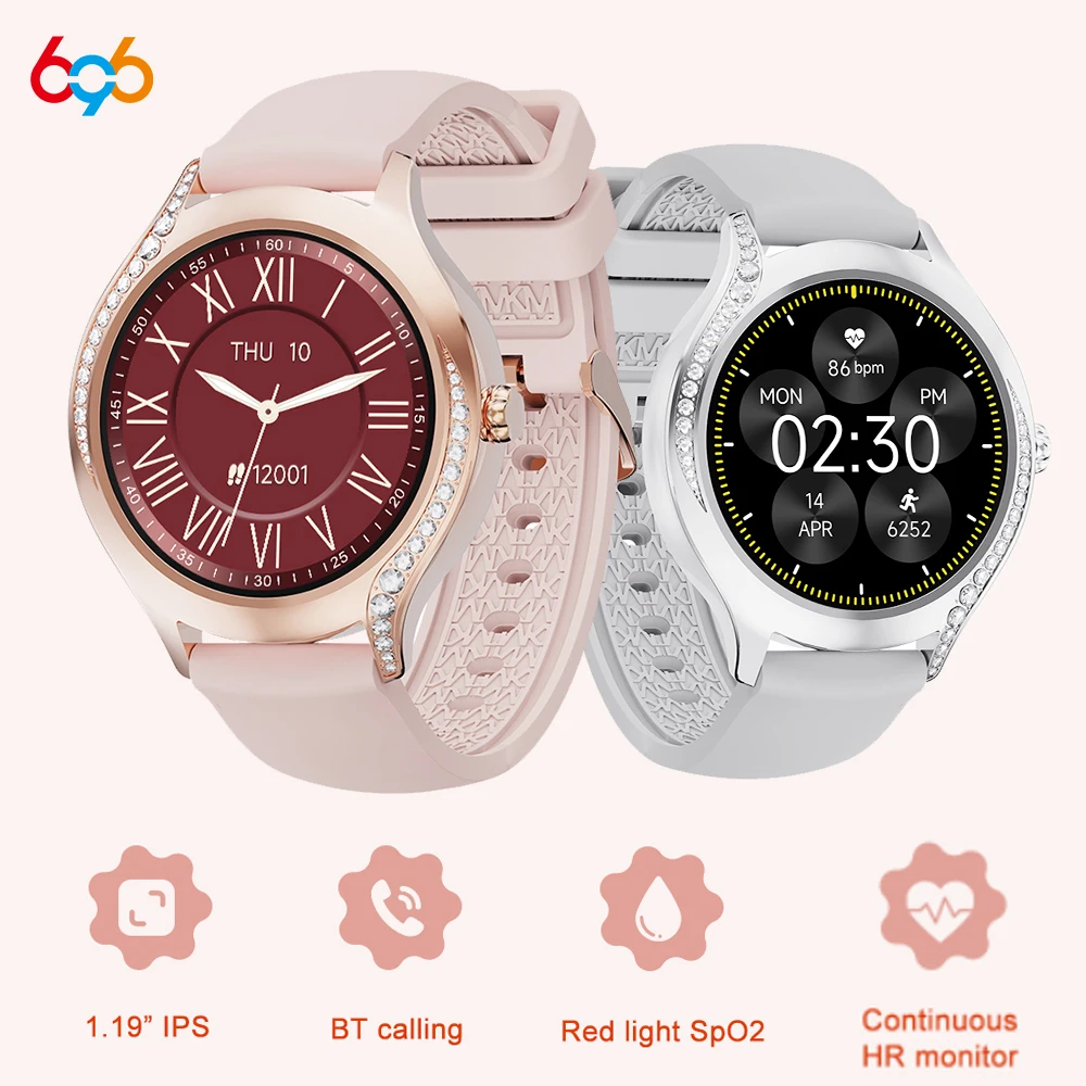 

New Women Blue Tooth Call Smart Watch Heart Rate Blood Oxygen Lady Health Watches Voice Assistant Sports Waterproof Smartwatch