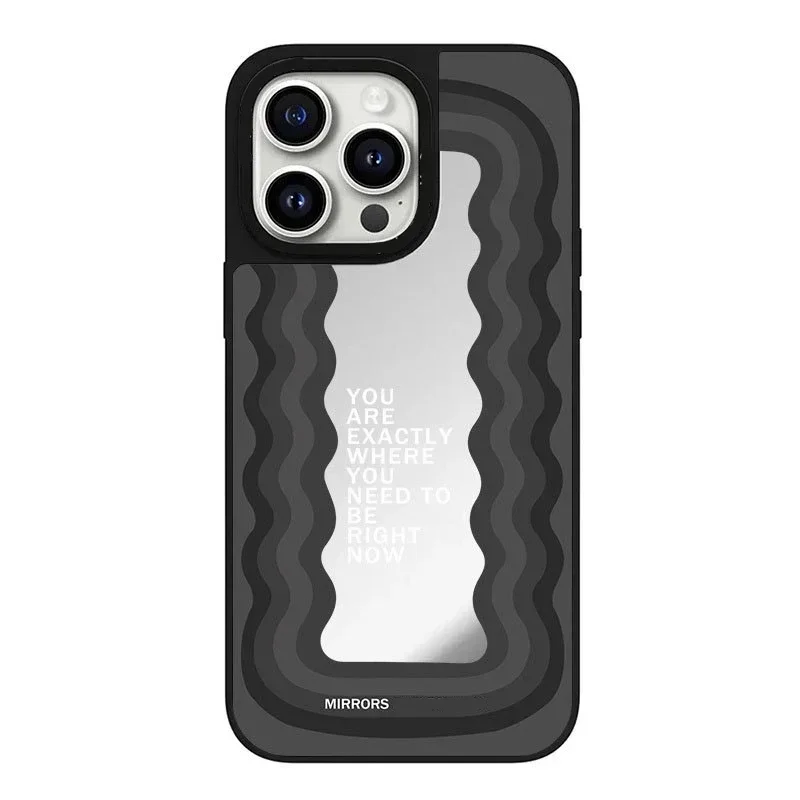 

Mirror Surface Wave Phone Case Cover for iPhone 11 12 13 14 15 Pro Max Case for iPhone 15 ProMax