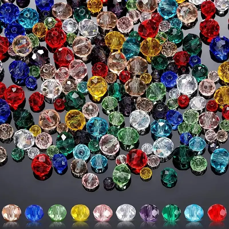 

300pcs Round Crystal Glass Beads Color Loose DIY Craft Bracelet, Necklace Jewelry Making, 4mm 6mm 8mm