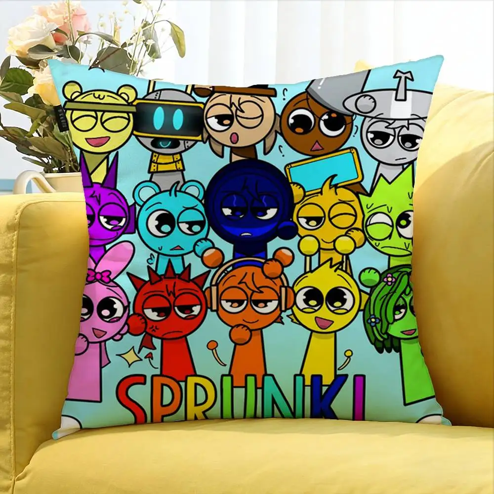Game S-Sprunki fun World Various Sizes Square Pillow Case For Car Home Bedchamber Decor