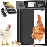 Solar Powered Automatic Chicken Coop Door with Timer And Light Sensor Anti-Pinch Pivot Chicken Door for Easy Coop Management