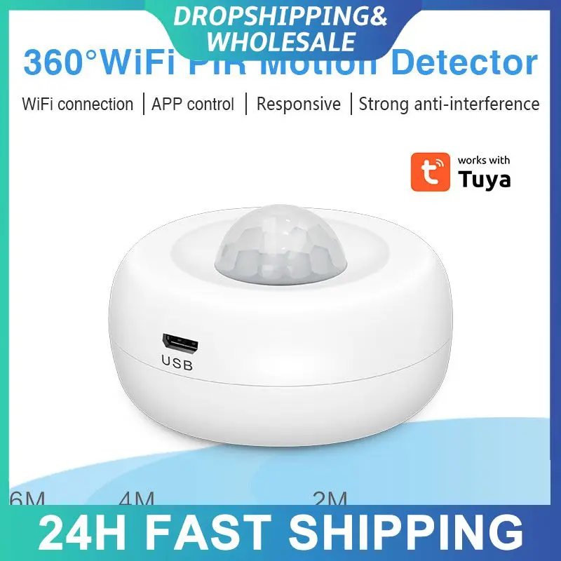 Pir Motion Sensor Movement Alarm Usb Powered Security Burglar Alarm Sensor Safety Protection Alarm Tuya Wifi Body Pir Sensor