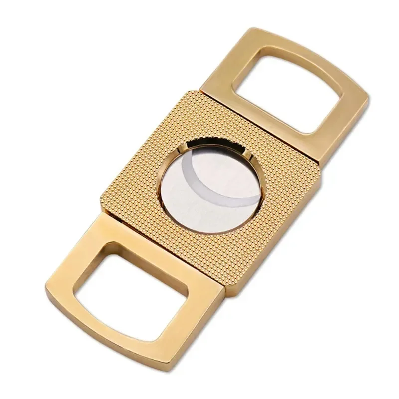 

Gold Cigar Cutter Portable Metal Sharp Guillotine Cigar Outdoor Travel Stainless Steel Cigar Scissors for COHIBA Cuban Puro