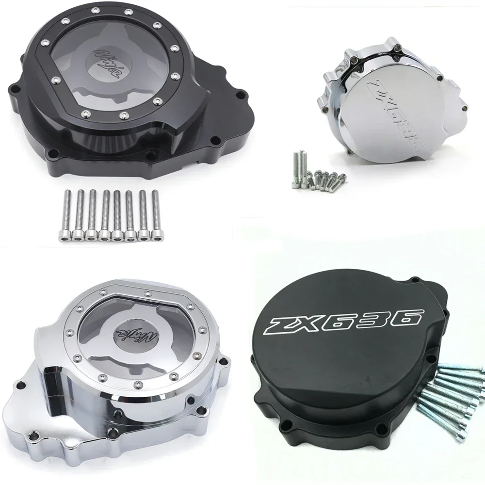 Chrome Left  Engine Stator Cover for Kawasaki Ninja ZX-6R/ZX636 ZX-6RR/ZX600 2003-2004 Aftermarket Motorcycle Part