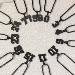 1PC Stainless Steel Athletes Soccer Lucky Number Necklace for Boys Girls Football Basketball Number Necklace for Men Women