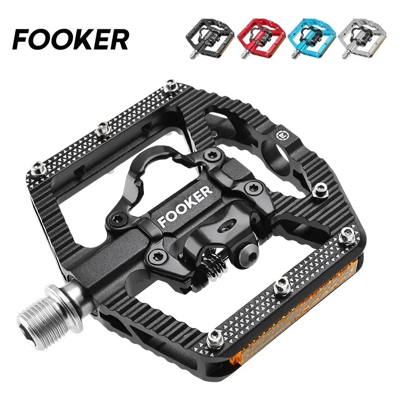 Self-locking Bike Pedal 3 Bearings Wide Ultralight Anti-slip CNC MTB SPD Pedal Aluminium Alloy Bicycle Pedals