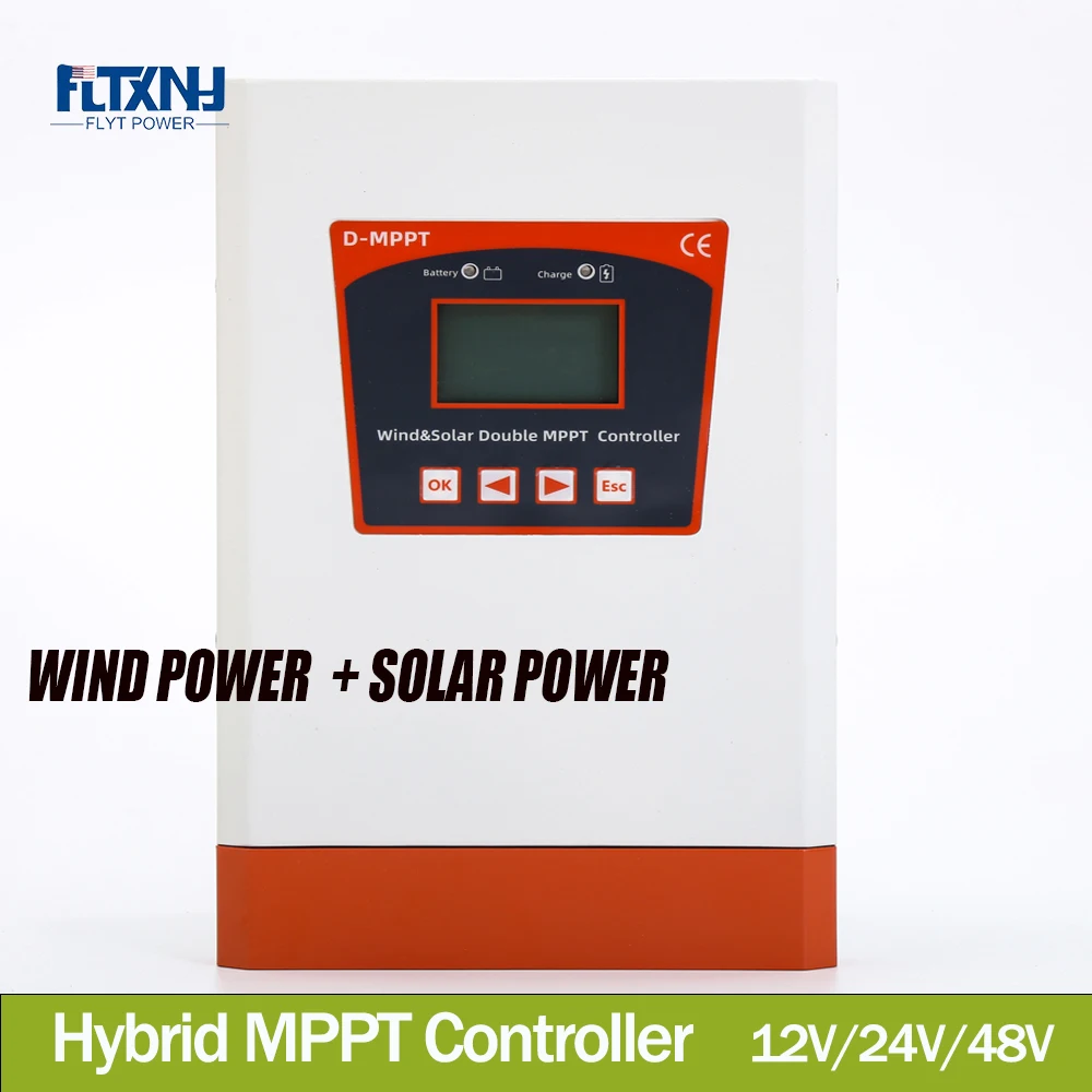 

Double MPPT Wind Energy Hybrid System Charge Wind 6000W Solar 6000W 12V 24V & 24V 48V Auto Regulator Home Use Windmill Generator
