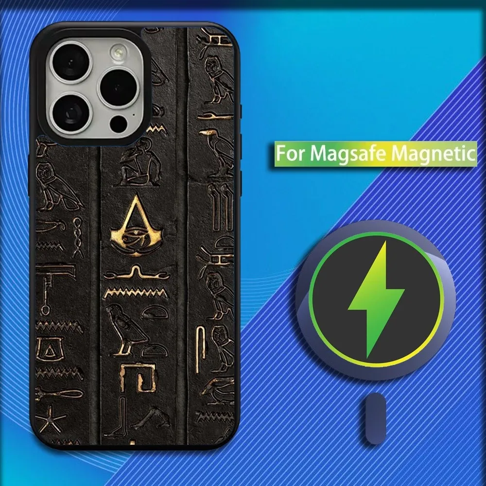 Ancient Egypt Hieroglyph Phone Case For iPhone 16,15,14,13,12,11,Plus,Pro,Max,Mini Magsafe Magnetic Wireless Charging