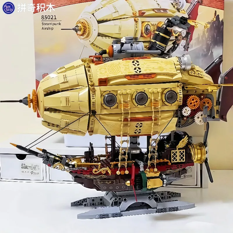 

Строительные блоки Pantasy, стимпанк, космический корабль, 3D сборная модель, креативные игрушки для сращивания, украшение для рабочего стола, подарки, головоломка Slowpoke