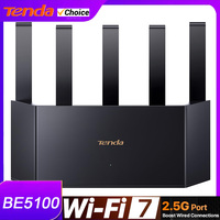 Tenda Router BE5100 2.5G WiFi 7 5011Mbps Network Port 512MB Memory 2.4/5GHz Dual Broadband Access Network Security Protection