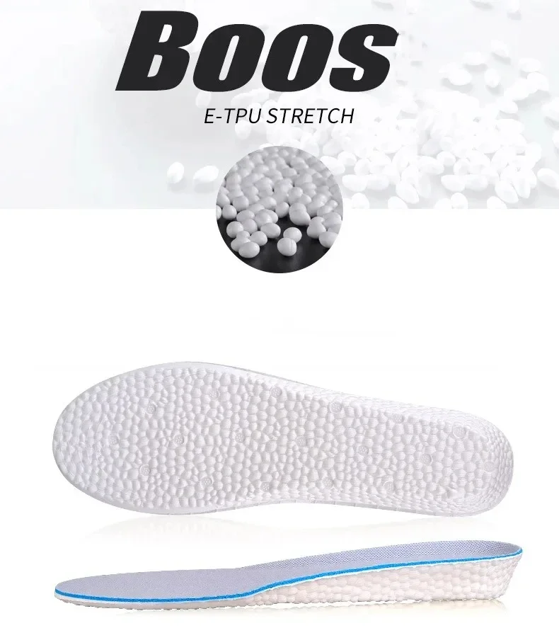 1 Paar stoßdämpfende Sohle, elastische Einlegesohlen für Sportschuhe, Herren und Damen, höhenvergrößernde Einlegesohlen, weiche und bequeme Einlegesohlen – Detail 4