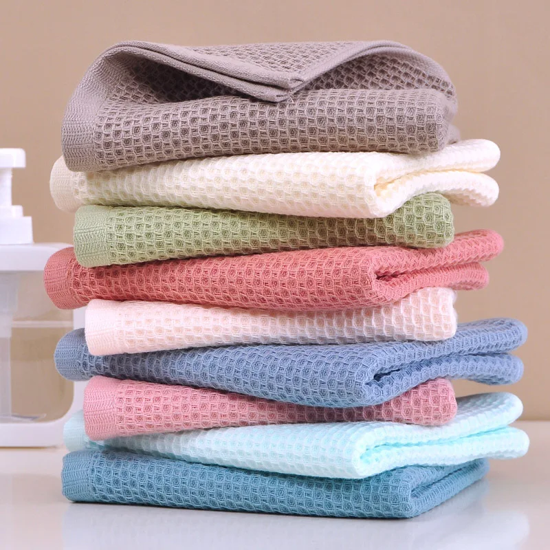 100% Cotton Waffle Honeycomb Towel Set Kids Hand Towel Bathroom Soft Face Towel Adult Bath Towel Wholesale 34X34 34X74 70X140