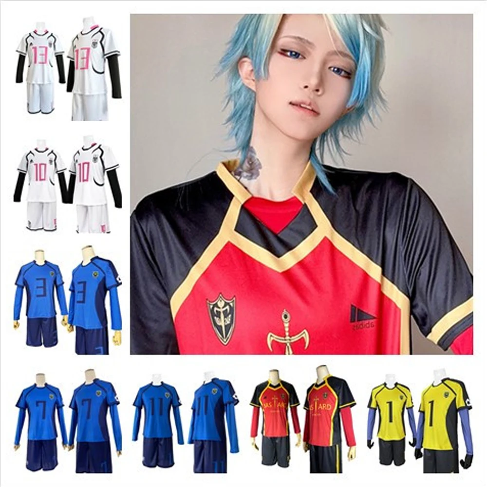 Blue Lock Jersey Football Club T Shirt Isagi Yoichi Nagi Cosplay Costume Chigiri Rensuke Football Soccer Uniform Daily Sport