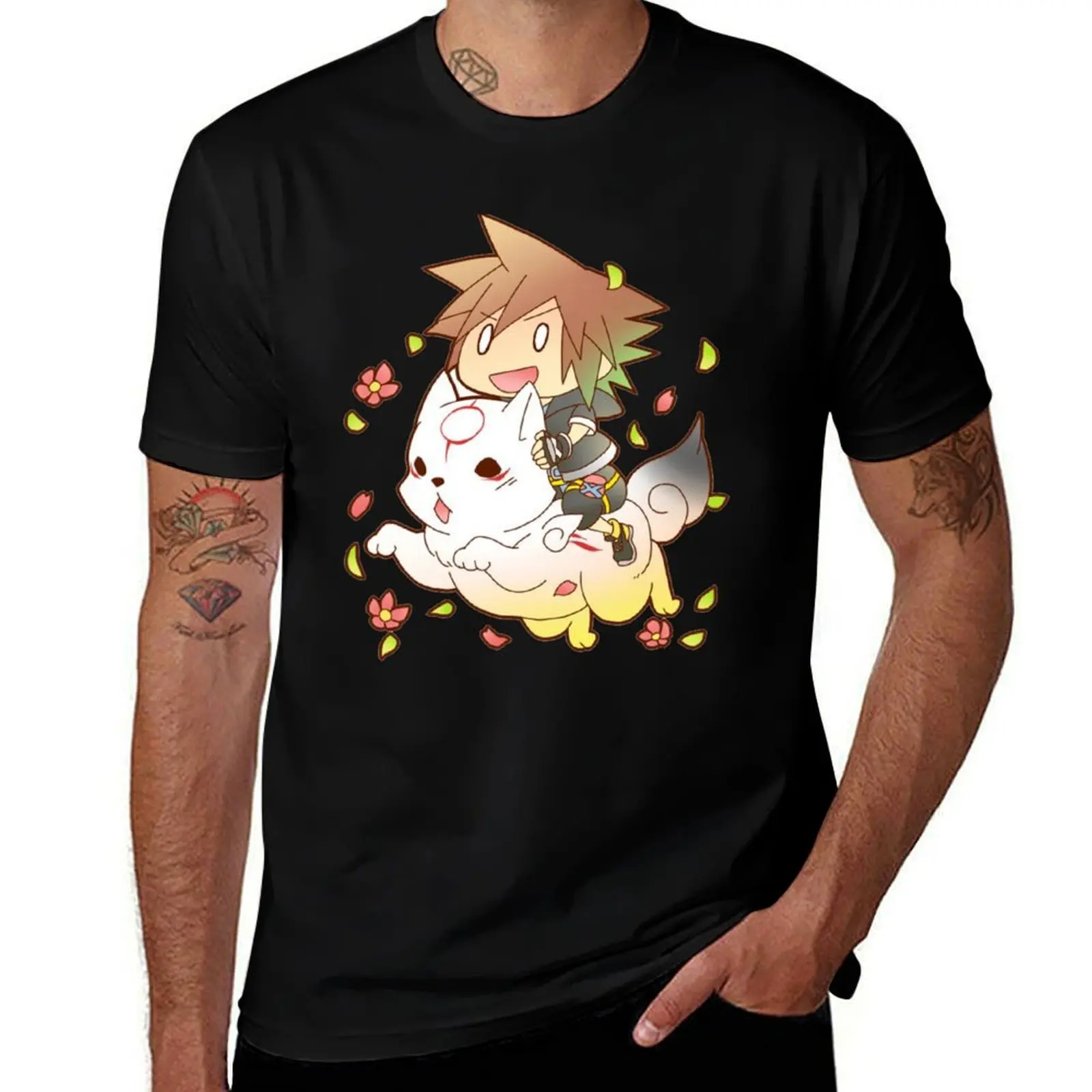 

Chibi Sora & Okami of KH T-Shirt Lightweight Gym Training T-Shirt