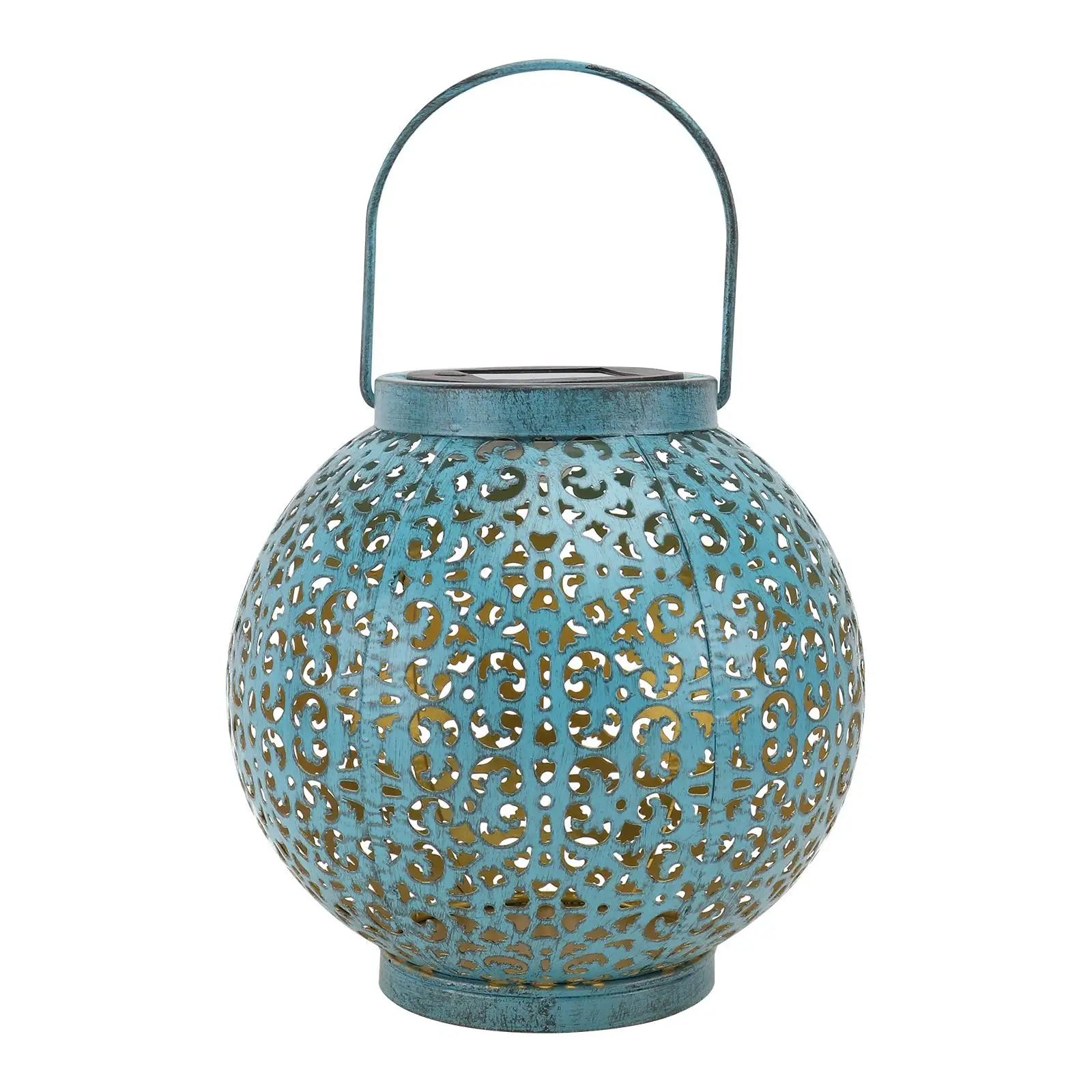 

Solar Powered Hanging Lamp Iron Outdoor Garden Decor Durable Eco Friendly Hollow Design Waterproof Lighting For Mall Yard