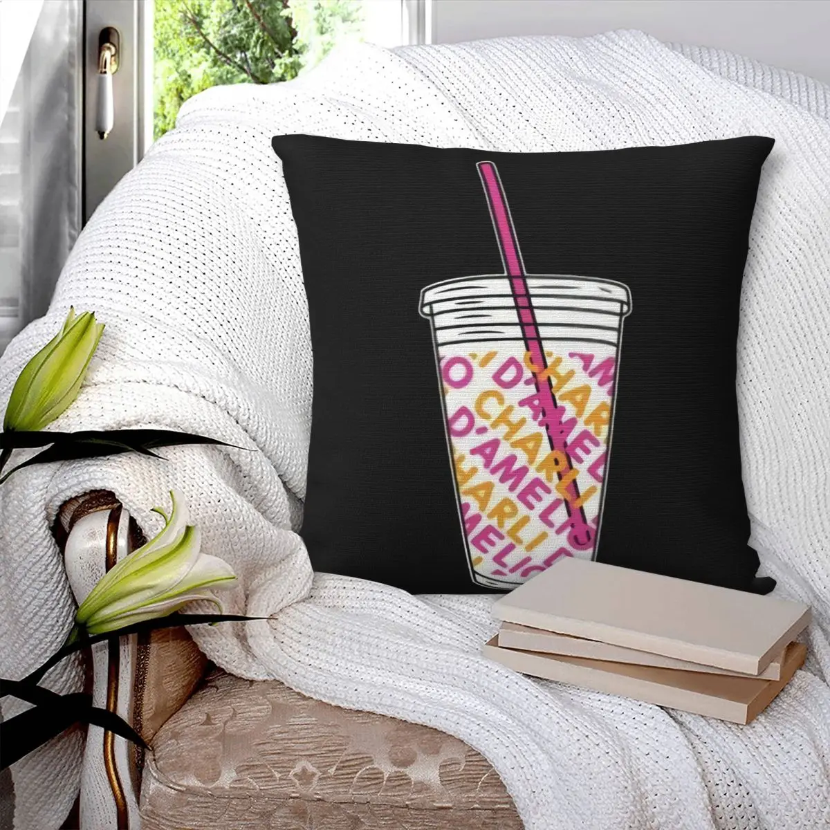 Charli Damelio Merch Store Pillowcase Cushion Black Bedroom Throw Pillow Polyester Cushion Covers Customizable