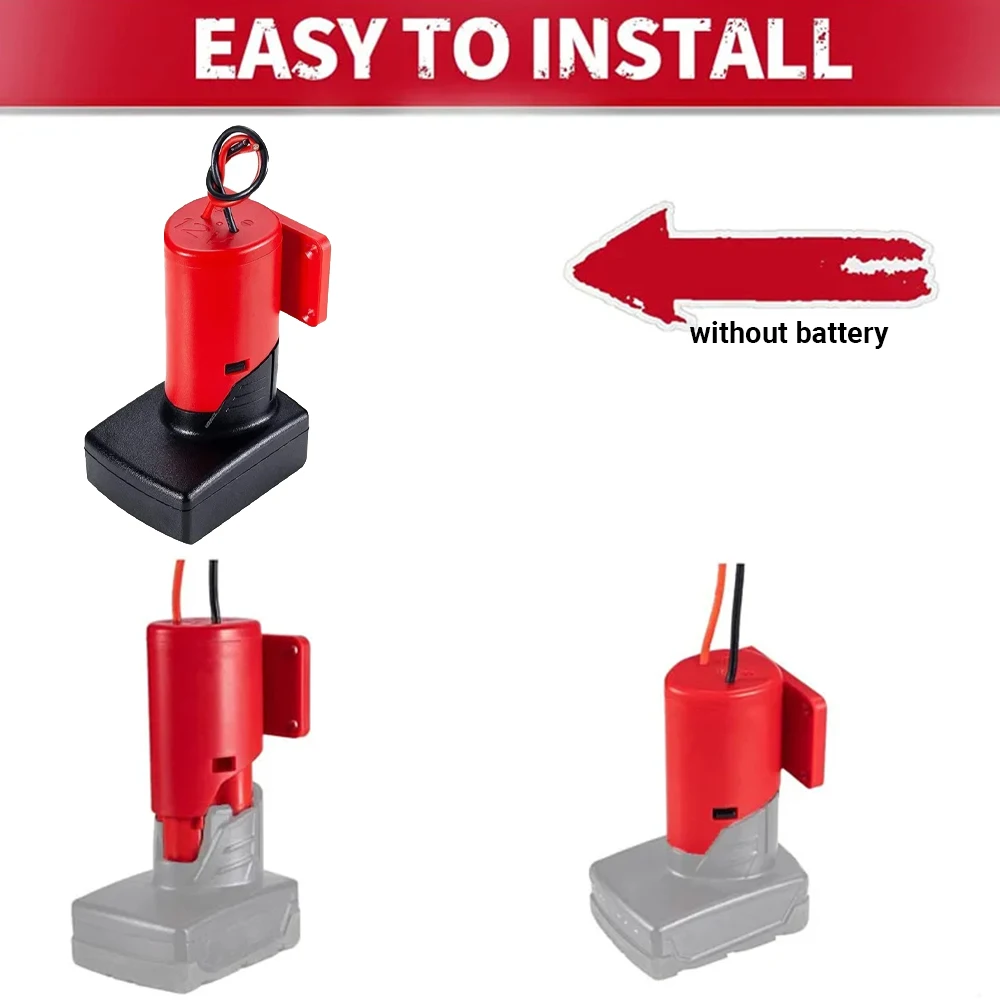 12V Adapter for Power Wheel Adapter Compatible with for Makita/Bosch/Milwaukee M12 Battery, Power Conversion Kit for Power Tool