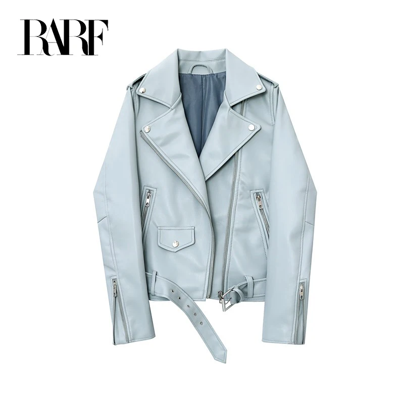 RARF Spring and Autumn 2024 The new belt detachable epaulet motorcycle jacket leather jacket