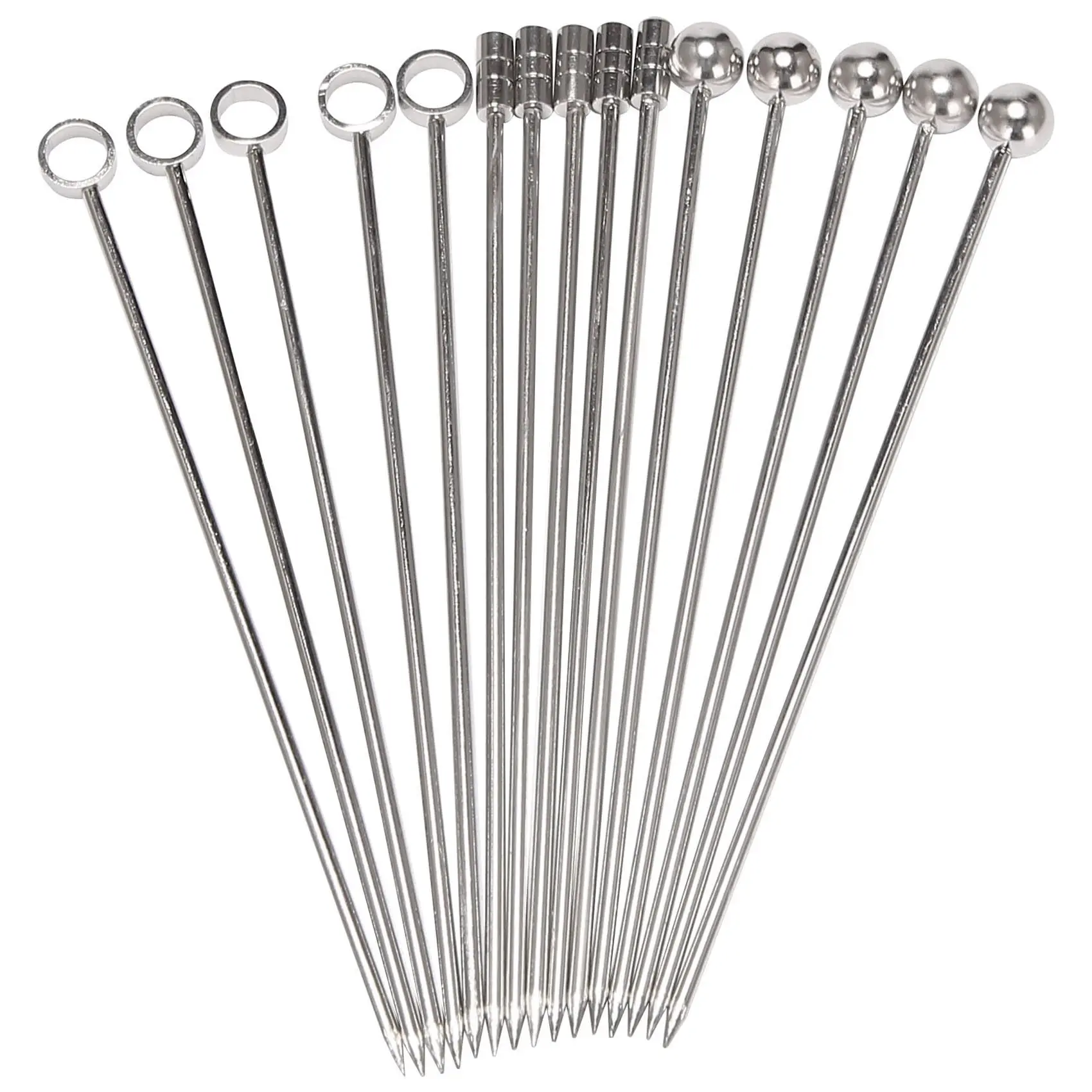 AB06 Stainless Steel Cocktail Picks Picks Set (Pack of 15)