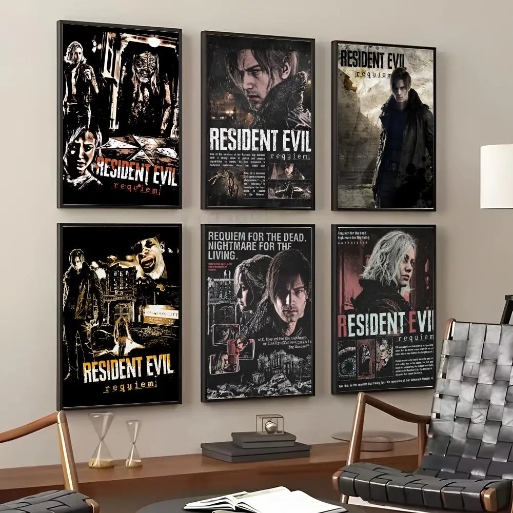 Game R-resident Evil Requiem Painting Calligraphy Cotton Canvas Wall Art Poster HD Print Modern Home Decor Painting