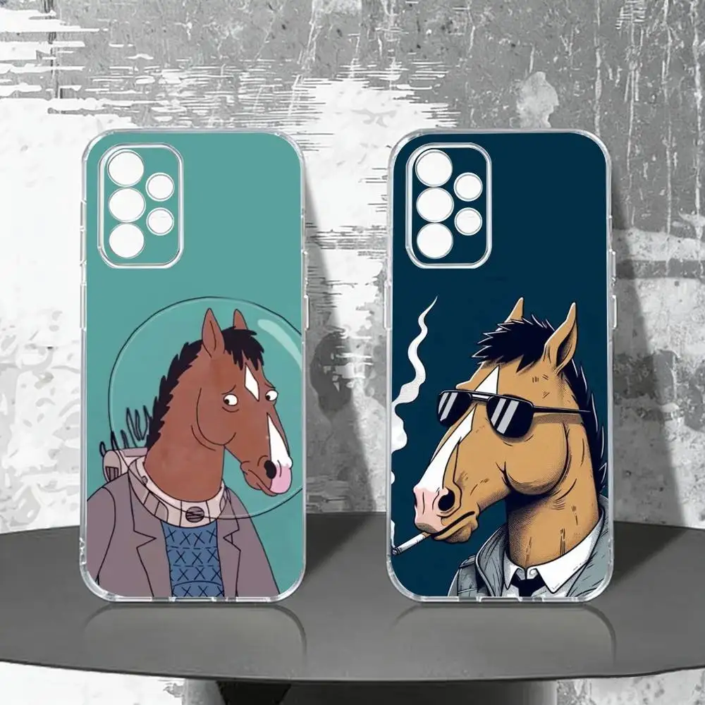 B-Bo-Jack-Horse-man Phone Case For Samsung S25,S24,S21,S22,S23,S30,Ultra,S20,Plus,Fe,Note,10,9,5G Transparent Cover