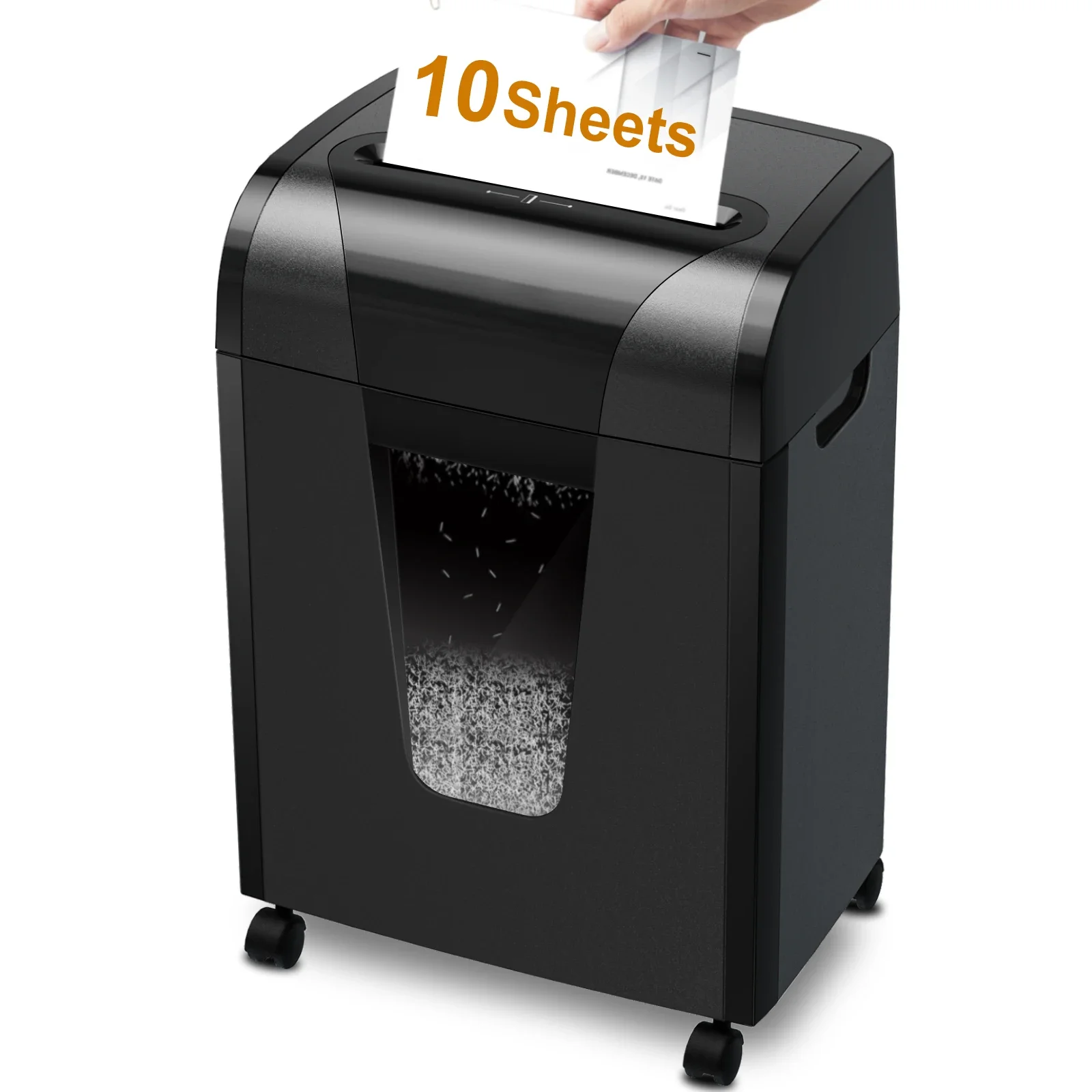 

10 Sheets 20L Paper Shredder Micro Cut Paper Shredder Office Shredder C261P-10 With Wheels