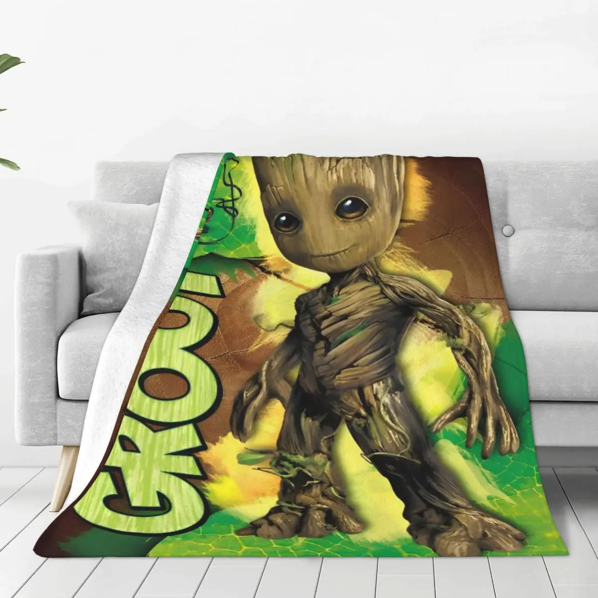 Guardians Of The Galaxy Soft Blanket Groot Camping Plush Bedding Throws Comfortable Outdoor Flannel Bedspread Sofa Bed Cover