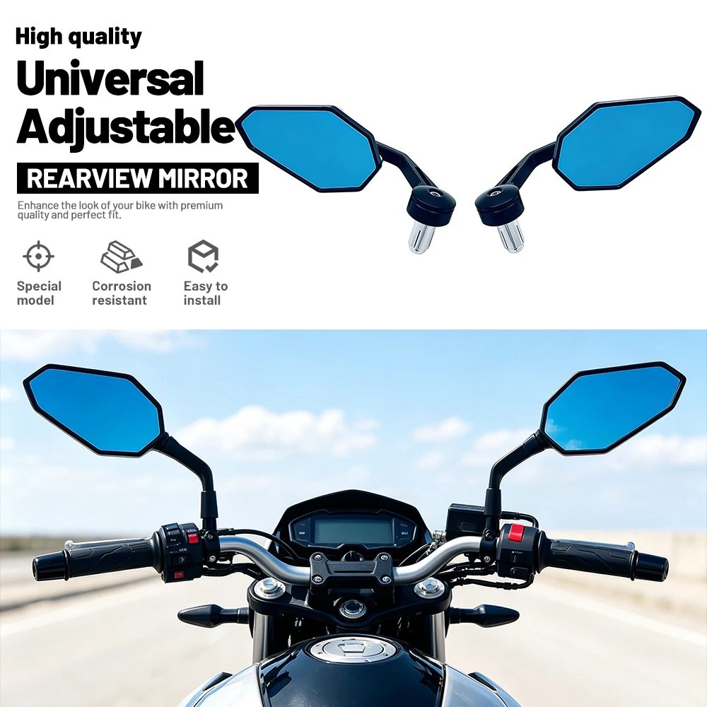 High Quality Universal Adjustable Motorcycle Rearview Mirrors Special Model Corrosion Resistant Easy to Install Black Pair
