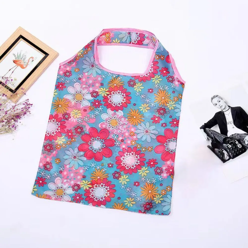 Eco-Friendly Large Capacity Foldable Shopping Bag Cute Animal Printing Supermarket Tote Bag Travel Printed Bag