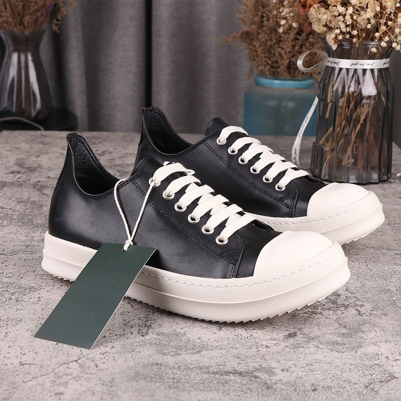 

High Street Leather Upper Versatile Low-top Classic Sneakers Men Women Breathable Vintage Platform Shoes