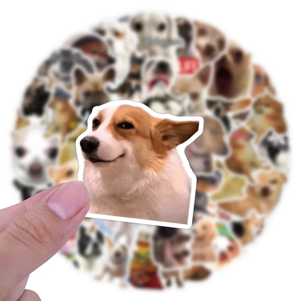 

10/55PCS Cute Animal Dog Funny Meme Creative Decorative Graffiti Stickers DIY Scooter Wardrobe Shoe Rack Waterproof Toy Stickers