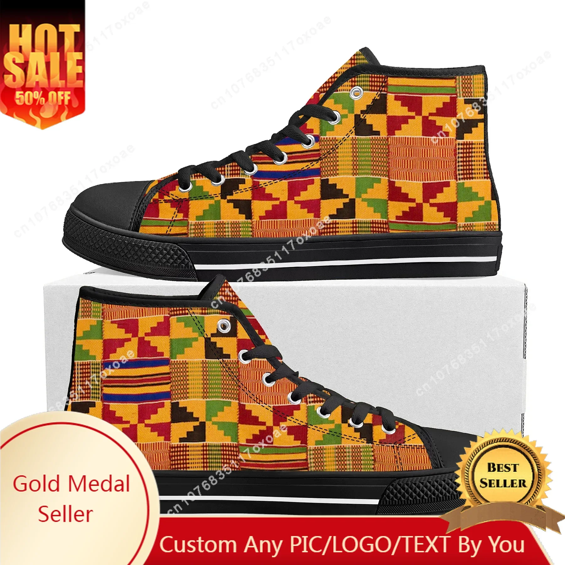 African Ethnic Culture Design High Top Sneakers Mens Womens Teenager High Quality Canvas Sneaker Couple Casual Shoe Custom Shoes