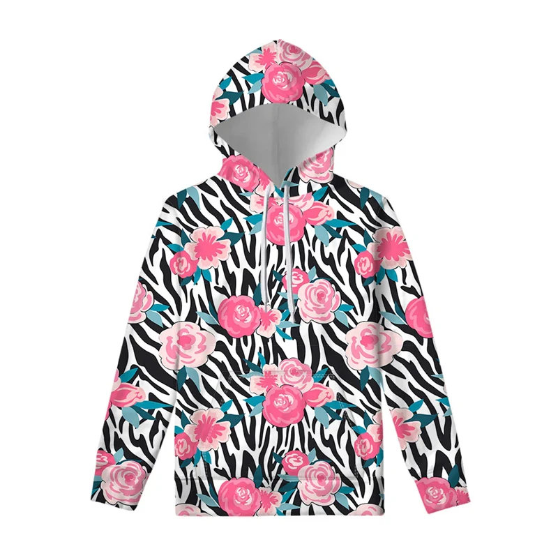 2024 New Hoodie 3d Zebra Stripe Harajuku Print Pullovers Men's Hooded Sweatshirts Oversized Male Clothing Fashion Street Hoodies