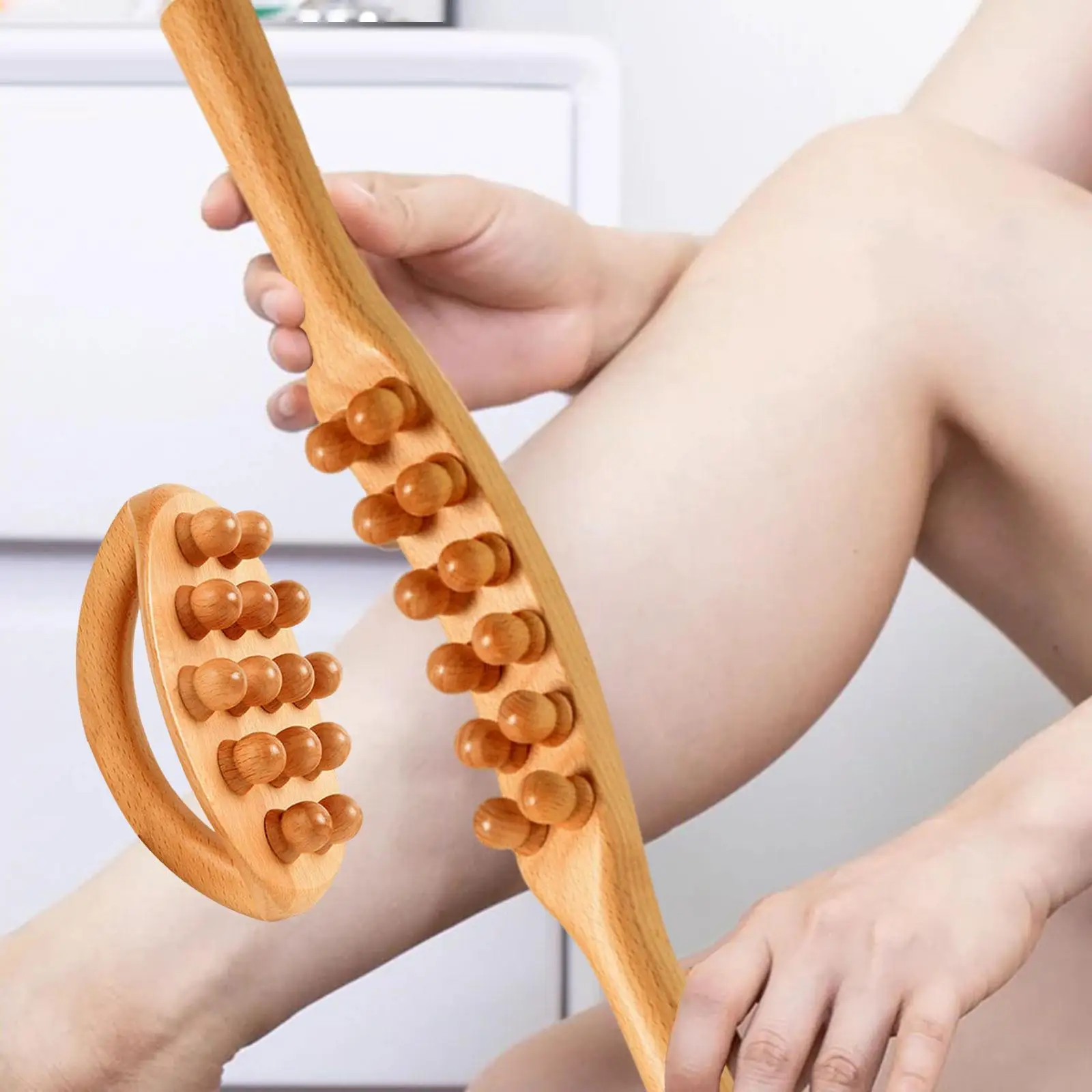 

Wooden Massager Stick Wood Body Brush Body Massager for Leg Full Body Thigh