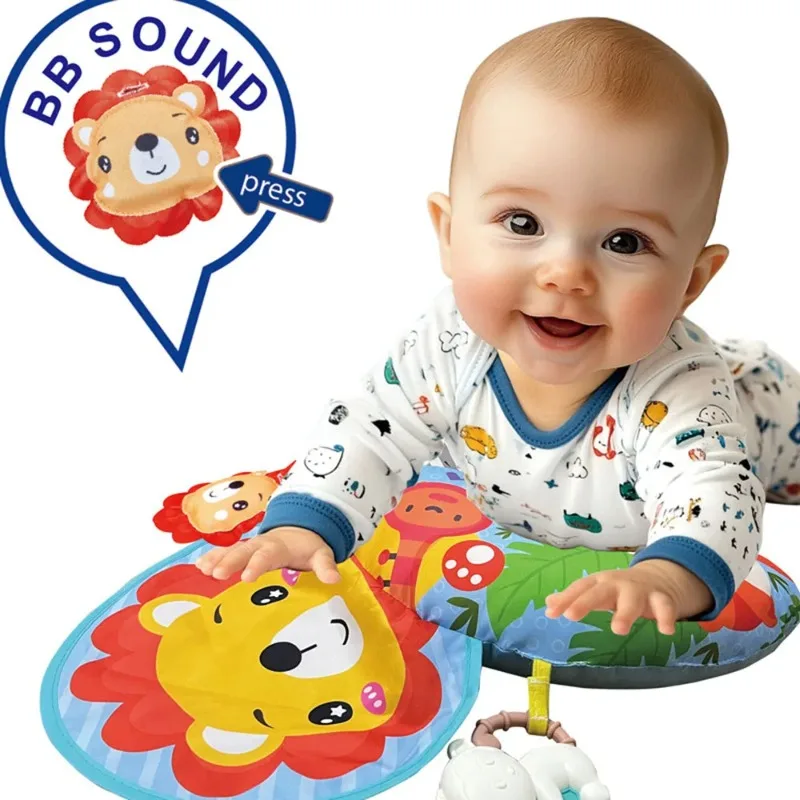 وسادة الطفل وقت البطن لعبة مونتيسوري عالية التباين اللعب الحسية الوليد رئيس متابعة التدريب وسادة عضاضة خشخيشات 0 6 12 شهرا